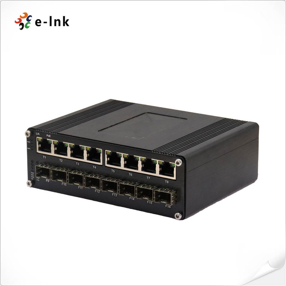 Industrial 8 Port Gigabit Managed Ethernet Switch 8 X SFP 8 X GE PoE Network Switch Layer 2+ Managed