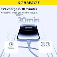 Câble de charge rapide Type-C en silicone tressé de 1 m, véritable 6A, pour /