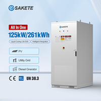 Système de stockage d'énergie de batterie extérieur tout-en-un avec refroidissement par air, 300 kW, 500 kW, 261 kWh avec onduleur hybride 220 V pour usage commercial