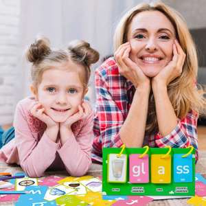 Juguete Educativo de Ortografía, Herramienta de Aprendizaje, 81 Tarjetas, Juegos Fonéticos, CVCC, CCVC, Tableros de Aprendizaje - Product Image 2