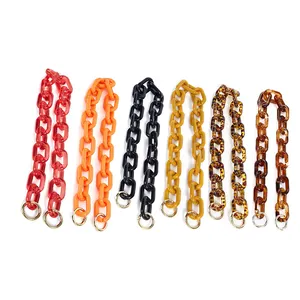 Customized plastic chain open-ended chain resin acrylic bag waist accessories mobile phone shoulder strap link chain for bag