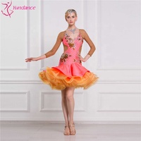 L-16173 robe de danse latine robes de concours Costumes jupe spectacle strass enfants adultes robe latine diverses couleurs
