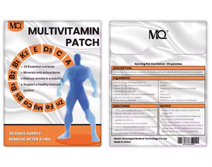 Patch de vitamine transdermique avec zinc B12 <span class=keywords><strong>D3</strong></span> pour stimuler l'énergie et le soutien immunitaire 24H Time Release Wholesale - Product Image 2