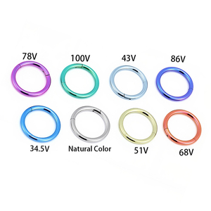G23 Titanlegierung Eloxierte Mehrfarbige Piercing-Schmuckstücke Nahtlose Ringe für Ohren Septum-Ringe Punk-Stil Gemischte Chargen Unterstützt - Product Image 2