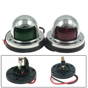 Feux de navigation pour bateaux en acier inoxydable rouge et vert avec câble pour usage maritime - Product Image 3