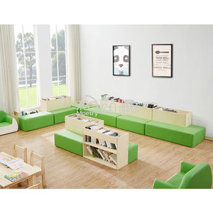 Moetry Baby Nursery Biblioteca Muebles Banco de lectura suave con almacenamiento Guardería Estantería para niños - Product Image 2