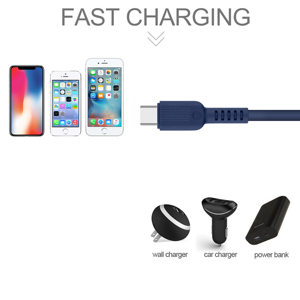 Câble de charge rapide USB C vers USB C PD 60W en TPE bleu foncé personnalisé pour MacBook Air/Pro - Product Image 4