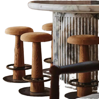 Tabourets de bar commerciaux en bois massif, style Mid-Century Modern, minimalistes, écologiques, à pieds hauts, créatifs, meubles de luxe pour salon