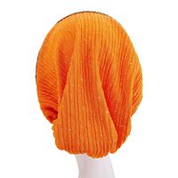 Turban de luxe pour fête à Dubaï, en tissu plissé double couche avec broderie florale dorée et perles en strass