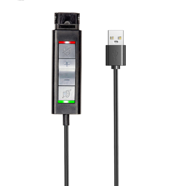 DA70 DA80 Connector to USB Headset Adapter with Volume Adjuster, Mute for Speaker and Microphone 201852-01