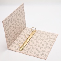 Organisateur de documents à 3 anneaux en tissu de lin personnalisé, couverture rigide, intérieur floral, fournisseur en gros OEM ODM, usine, vente en gros