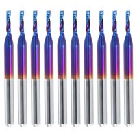Fraise à queue CNC en carbure de tungstène à une dent, outil de gravure bois et métal, revêtement Nano Blue, 12 mm