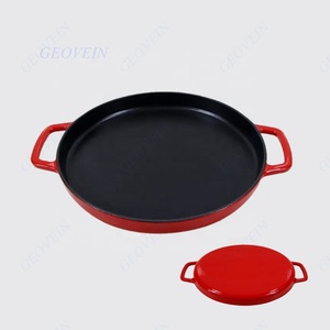Sartén para tarta <span class=keywords><strong>de</strong></span> hierro <span class=keywords><strong>de</strong></span> 14 "/sartén redonda para pizza/bandeja para hornear <span class=keywords><strong>de</strong></span> hierro fundido - Product Image 2
