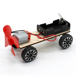 Kit d'expériences scientifiques, voiture à vent en bois, jouet éducatif à monter soi-même pour enfants de 7 à 9 ans, avec moteur et hélice, commande manuelle - Product Image 1