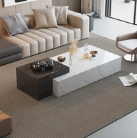 Table basse carrée multifonctionnelle en marbre, style moderne et épuré, pour salon de villa, style ferme, qualité E1, écologique, extensible