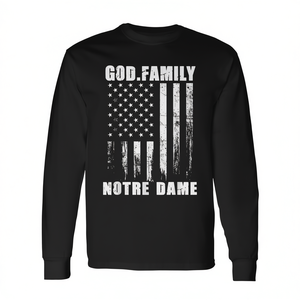 เสื้อยืดแขนยาว God Family Notre Dame ลายธงชาติสหรัฐอเมริกา - Product Image 2