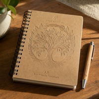 Cahier d'exercices en papier kraft avec impression de logo personnalisée en usine, couverture souple, reliure cousue, cahier scolaire pour étudiants