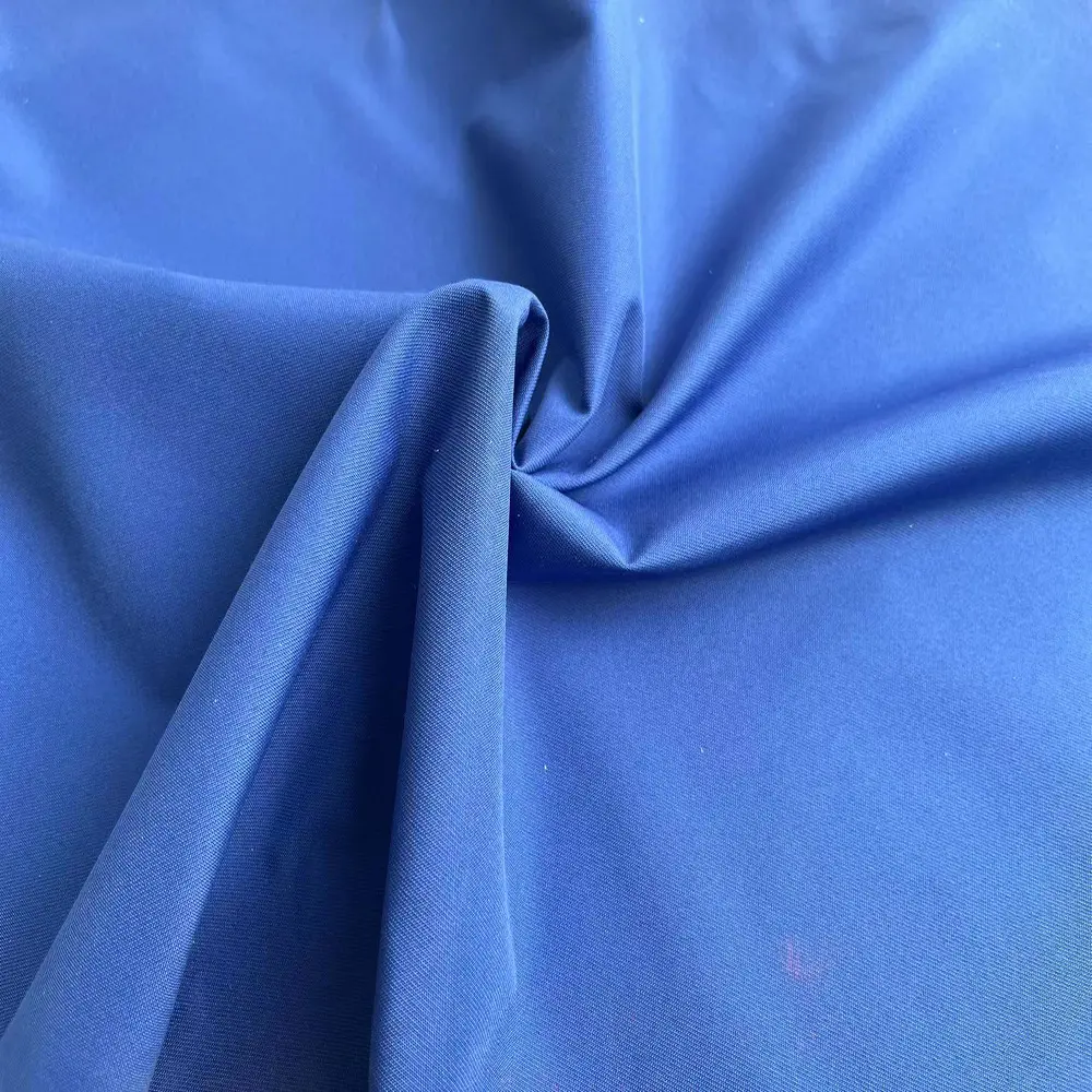 wholesale flame retardant solid waterproof blue poly textiles coating fabric for bags