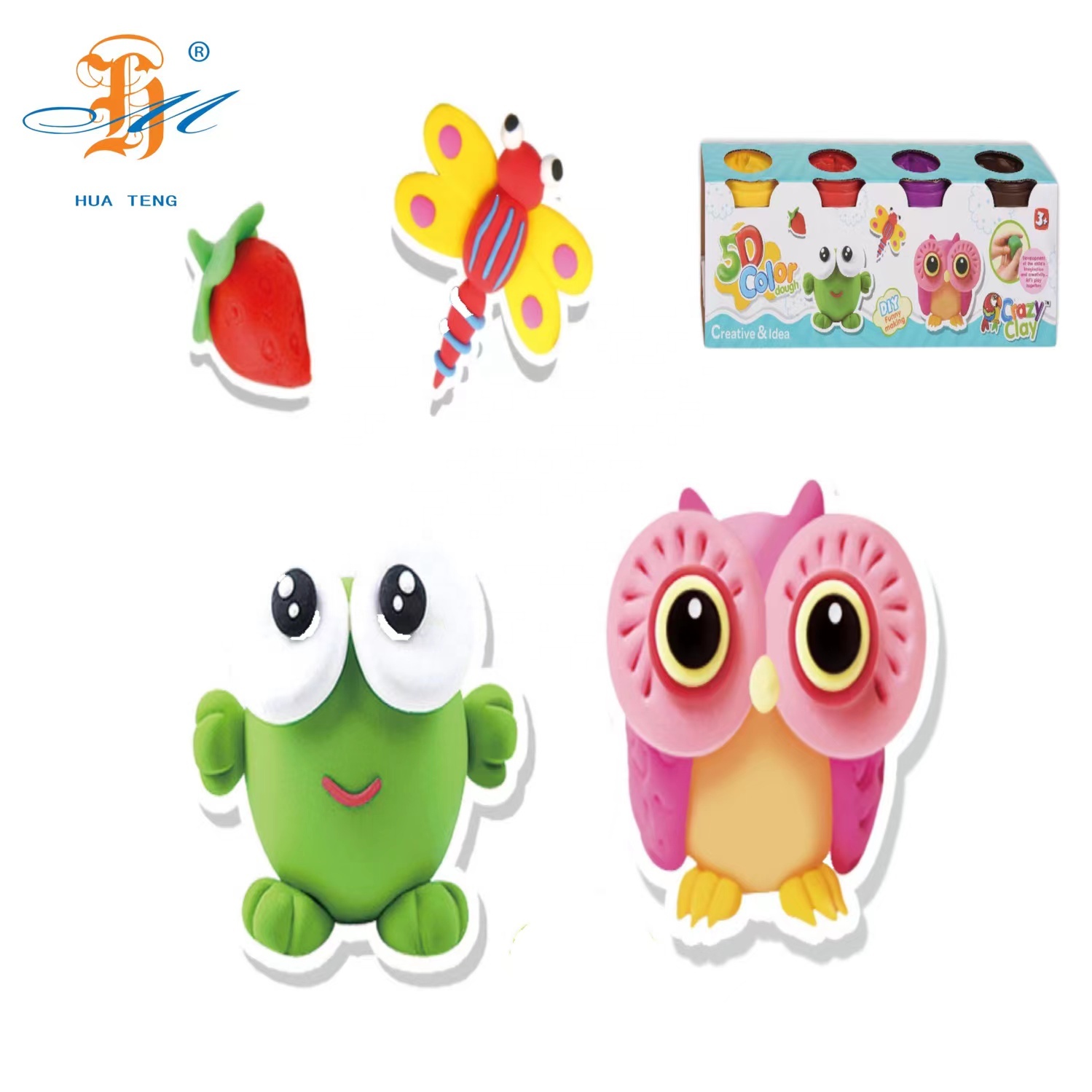 Детские игрушки, развивающая глина для моделирования DIY 5D, подходит для детей от 3 до 8 лет, Набор цветных игрушек из полимерной глины ручной работы