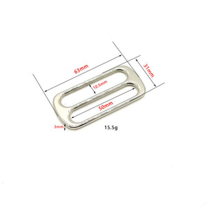 Anneaux à trois glissières en alliage de zinc de haute qualité pour sacs en stock, boucle de ceinture coulissante en métal, boucle plate coulissante en métal pour pièces de sac - Product Image 6