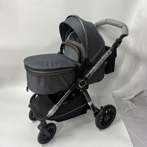 <span class=keywords><strong>Poussette</strong></span> bébé 3-en-1 légère de haute qualité pour 0-3 ans, lit pliant portable avec siège <span class=keywords><strong>auto</strong></span> gris métallique durable pour tout-petits - Product Image 2