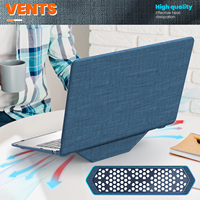 Cove de protection pour ordinateur portable en tissu durable bleu marine avec support magnétique pour Mac Book Air 13 2018/2020 modèle A2337 M1 A2179 A1932