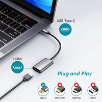 Adaptor Kabel Video HDMI 8K USB Tipe C Male ke Female untuk Ponsel ke TV