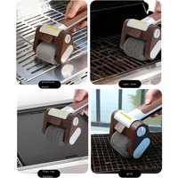 Brosse de nettoyage de barbecue sans fil rechargeable avec rouleau en acier inoxydable 304, outil de nettoyage rotatif portable pour le camping et la cuisine
