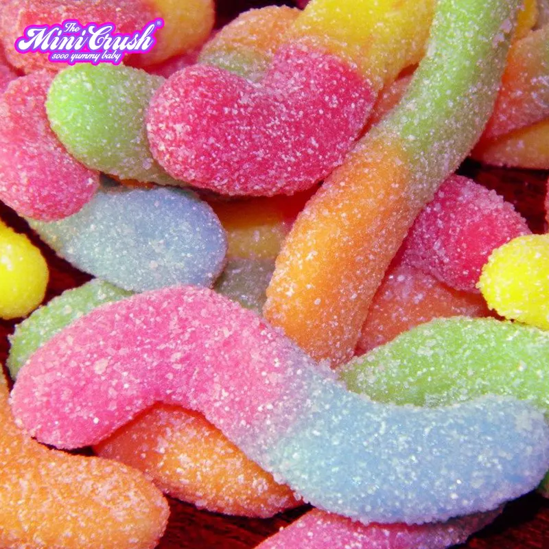 Chua Worms Jelly kẹo OEM Jelly nhà sản xuất thêm chua Gummy Worms kẹo