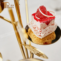 Support à Dessert Luxueux en Acier Inoxydable Plaqué Or Design Moderne pour la Restauration et le Buffet d'Hôtel