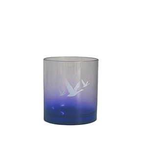 Vaso de Whisky de Plástico Grueso Reutilizable con Degradado de Color y Patrón de Pájaros para Bar, Pub o Boda - Product Image 1