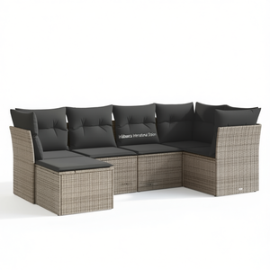 Set Divano da Giardino Inlobarcca per 6 Persone in Rattan Intrecciato, Arredamento Contemporaneo Resistente alle Intemperie - Product Image 1