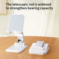 Support de bureau pliable et réglable en métal rose mignon pour tablette et téléphone portable – Accessoire de bureau robuste et portable
