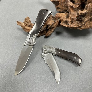 Clb3r Dao Bỏ Túi với clip chải thép không gỉ gỗ mun xử lý gấp dao EDC ngoài trời tồn tại bộ sưu tập quà tặng dao - Product Image 1