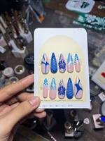 Faux ongles longs stiletto faits main à presser, nude blanc, avec décoration anneau métallique perforant style French, couvrance totale, en gel souple, 10 pièces