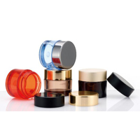 Pot en plastique PETG personnalisé avec logo, 50g, vide, pour crème cosmétique, avec couvercle en aluminium et plastique, pour pommade capillaire, beurre corporel