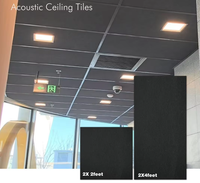 Dalles de plafond acoustiques en fibre de verre à NRC élevé, panneaux de plafond suspendu insonorisants pour bureaux et espaces commerciaux