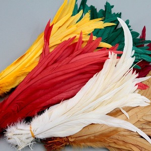 35-40 cm fête carnaval décor bricolage artisanat Floral chapeau chapellerie chapeaux accessoire prune teint poulet coq Coque queue plumes - Product Image 6