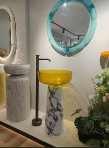 Thiết kế hiện đại Vòng mờ tinh thể nhựa đơn lập phòng tắm lưu vực đánh bóng biệt thự khách sạn phòng tắm bồn phong cách thiết kế mới - Product Image 3