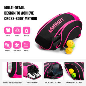 LAMGOYI vente en gros <span class=keywords><strong>sac</strong></span> de raquette de <span class=keywords><strong>badminton</strong></span> de grande capacité <span class=keywords><strong>sac</strong></span> à dos de gymnastique compartiment à pagaie pickleball sacs de tennis pour hommes - Product Image 5