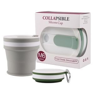 Có thể tùy chỉnh có thể gập lại cup 170ml/200ml/250ml/350ml 2025 Pocket Kích thước Silicon Gấp cup ráp Silicone du lịch Mugs với nắp - Product Image 3