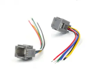 Conector hembra con 4 cables o 6 cables, 623K, RJ11, RJ12, 6P4C, 6P6C, PCB