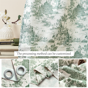 Cortinas <span class=keywords><strong>de</strong></span> Lino Estampadas con Reducción <span class=keywords><strong>de</strong></span> Luz, Estilo <span class=keywords><strong>de</strong></span> Boceto Botánico Floral, Verde <span class=keywords><strong>de</strong></span> Alta Calidad, 1 Pieza, Cortinas Tejidas <span class=keywords><strong>de</strong></span> Zhejiang Plant - Product Image 4