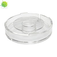 Boîte de gestion de câbles ronde en acrylique transparent, organisateur de câbles de bureau pour le rangement des fils à la maison ou au bureau, personnalisation OEM disponible