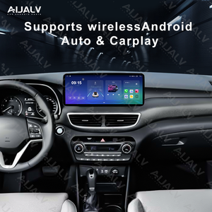 Aijia Vente en gros pour <span class=keywords><strong>HYUNDAI</strong></span> <span class=keywords><strong>TUCSON</strong></span> 2018-2020 – Cadre d'écran large 12,3 pouces noir mat pour autoradio Android avec faisceau de câblage double DIN - Product Image 3