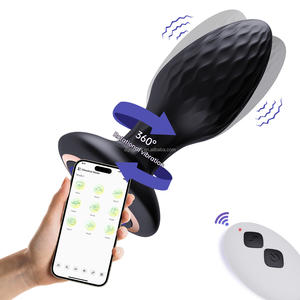 هزاز شرجي دوار بزاوية 360 درجة مع جهاز تحكم عن بعد، لعبة جنسية ومقبس سيليكون ملتوي يصدر ضوء LED للتدليك - Product Image 1