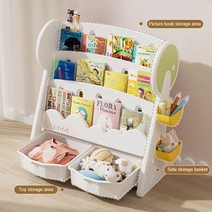 رف كتب للأطفال مع صناديق تخزين، خزانة كتب عصرية لغرفة المعيشة وغرفة الأطفال - Product Image 6