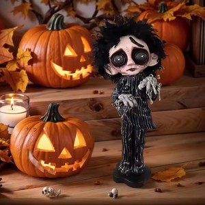 Statue gothique d'Halloween Ornements de bureau Spooky <span class=keywords><strong>Scissorhands</strong></span> Doll Figure Halloween Decor Holiday Hocus Party Decoration Gifts - Product Image 4
