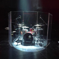 Cloison transparente pour batterie de jazz, écran insonorisant en acrylique pour batterie, cloison insonorisante en acrylique pour ensembles de batterie