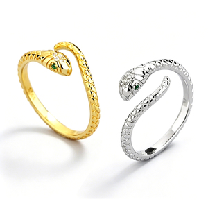 Nabest <span class=keywords><strong>925</strong></span> <span class=keywords><strong>argento</strong></span> Sterling anelli a forma di serpente 18k placcato oro regolabile anelli personalizzati per donne produttore di gioielli - Product Image 1